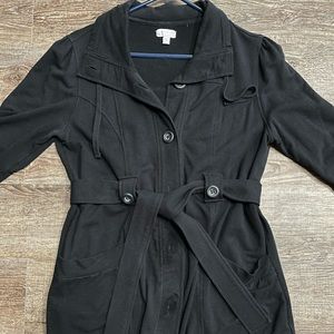 Black jacket stretchy trench coat